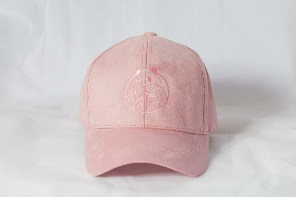 Tom Farrell hat in Pink with panda on front