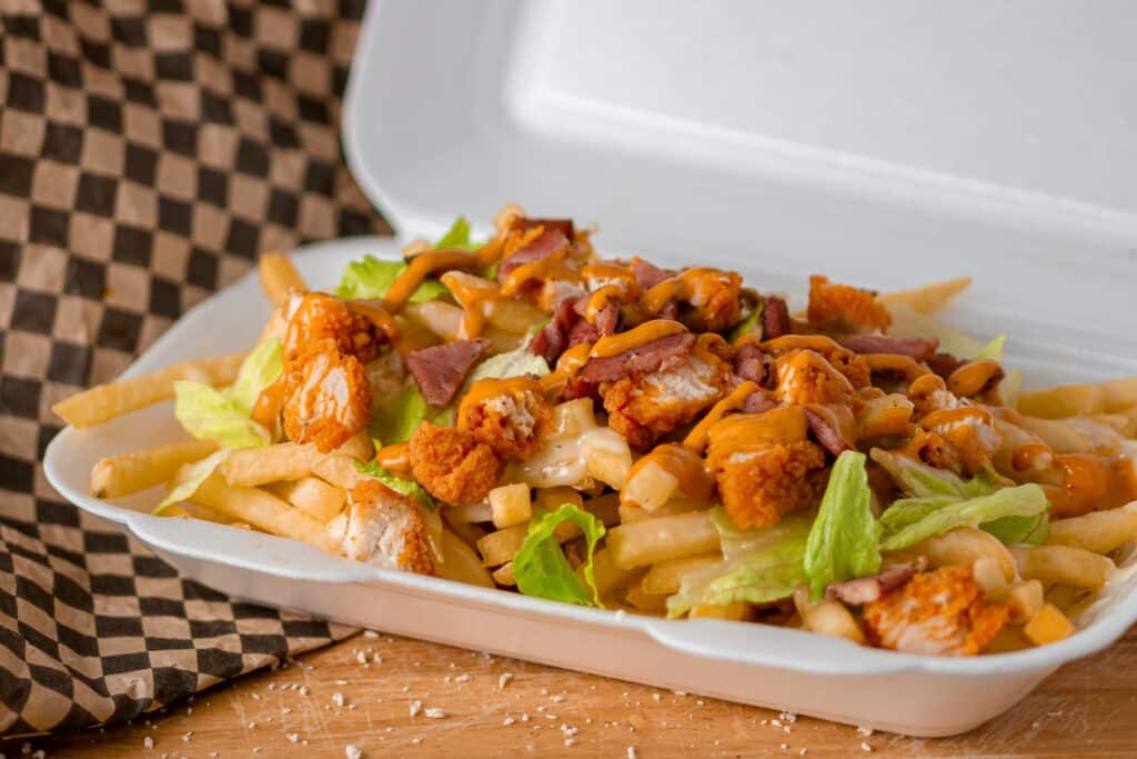 Loaded fries from Bagel Shack Sheffield