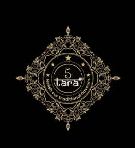 5 Tara Overnight logo showing black and gold geometric shapes with 5 tara in white